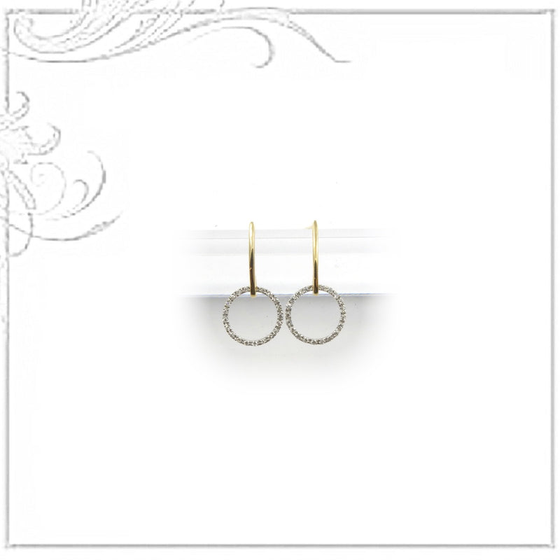 K18WG/ YG Diamond Pierced Earrings D,0.12ct