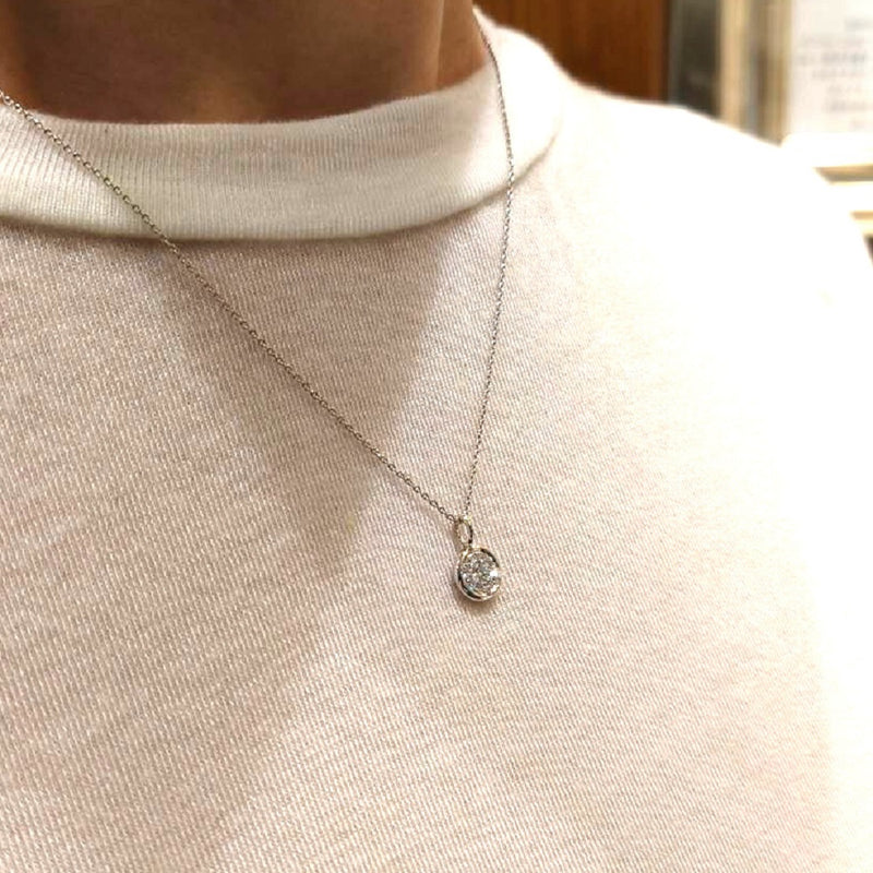 K18WG Diamond Pendant Necklace D,0.22ct
