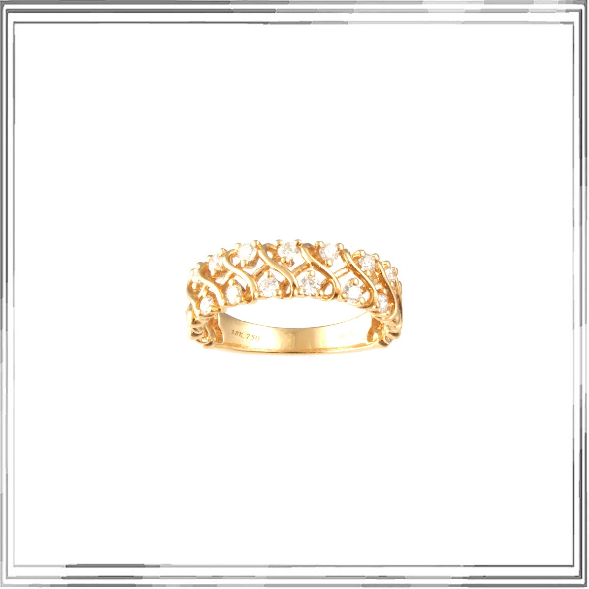 K18PG Diamond Ring D,0.31ct size #12