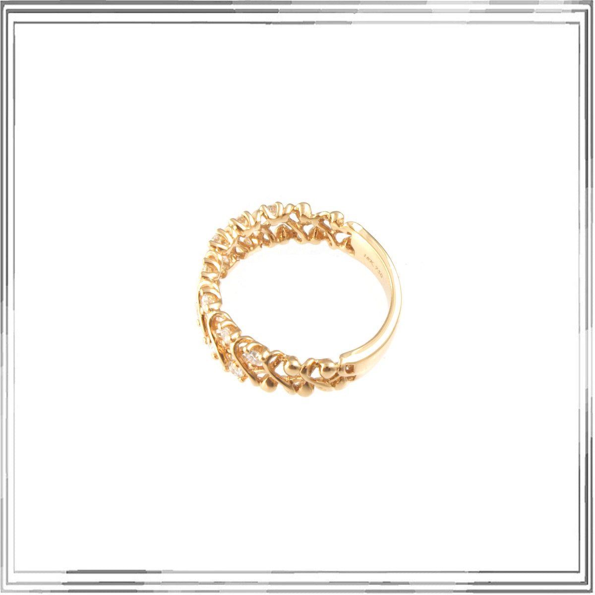K18PG Diamond Ring D,0.31ct size #12