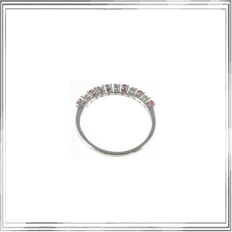 K18WG Ruby Diamond Ring R,0.25ct D,0.16ct size #12