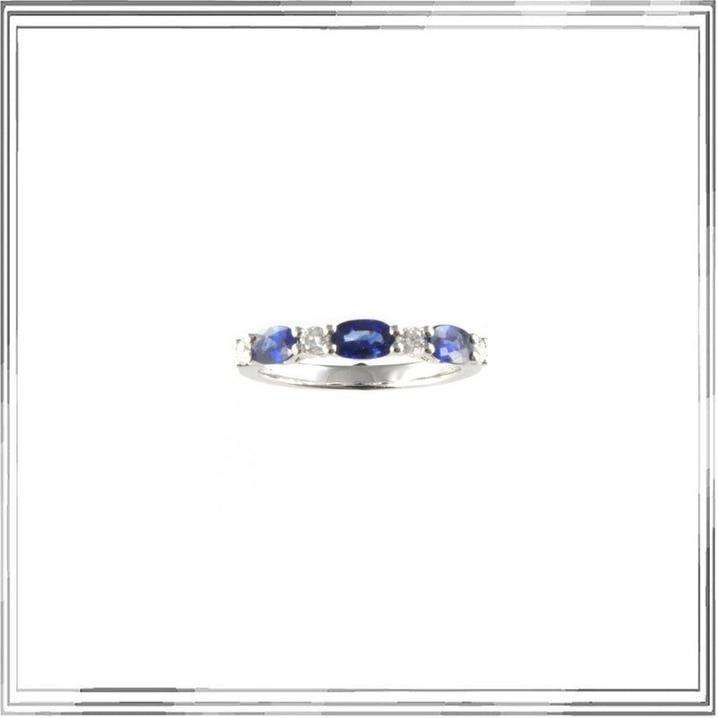 K18WG Blue Sapphire Diamond Ring S,0.86ct D,0.20ct size #12