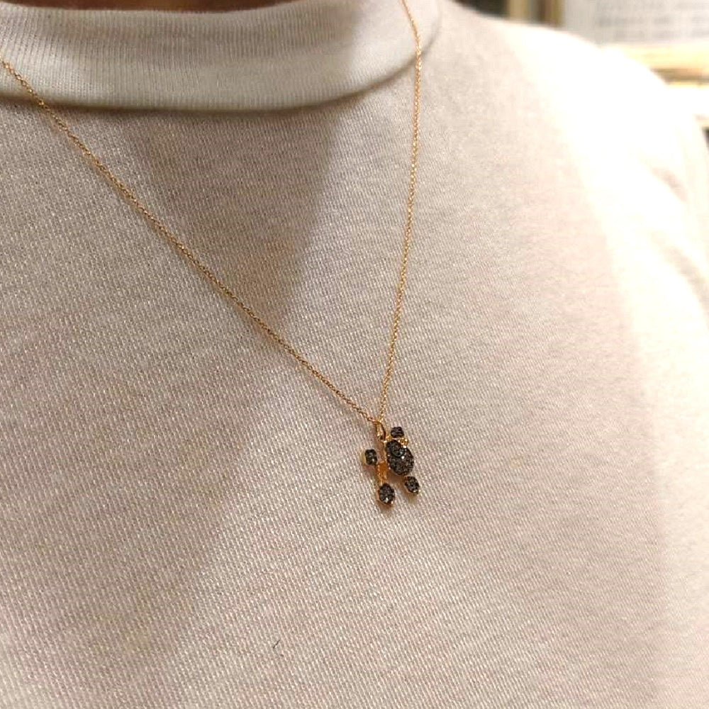 K18PG Brown Diamond Pendant Necklace BRD,0.11ct