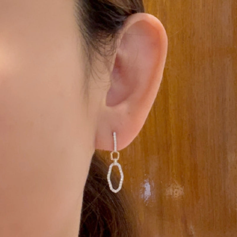 K18WG/ PG Diamond Pierced Earrings D,0.28ct