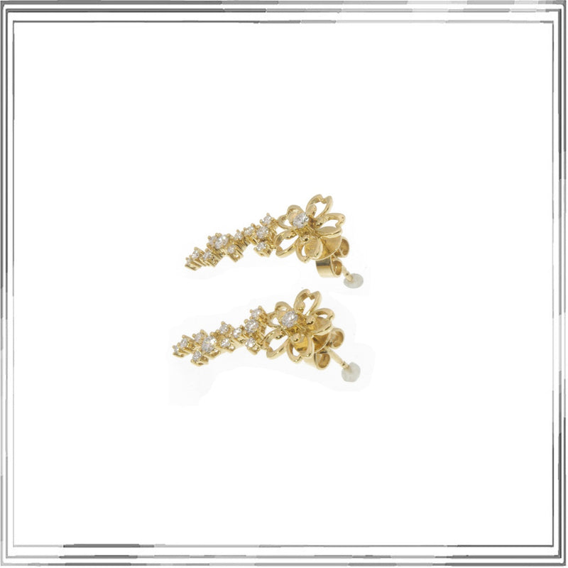 K18YG Diamond Pierced Earrings D,0.54ct