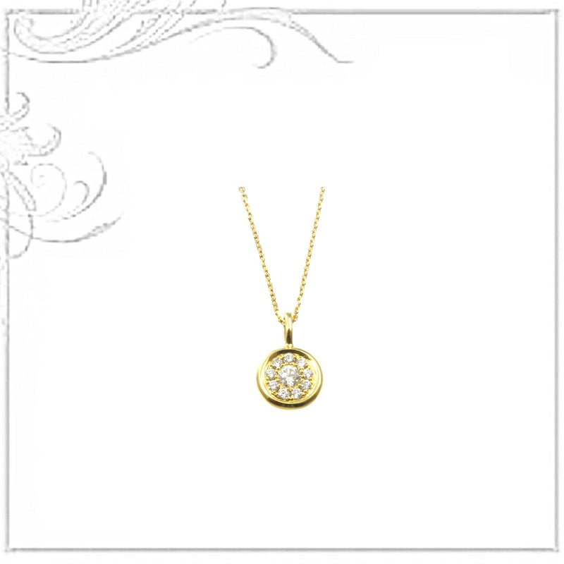 K18YG Diamond Pendant Necklace D,0.22ct