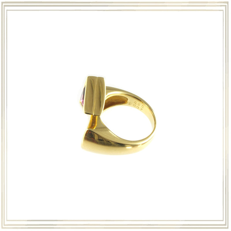 K18YG Tourmaline Diamond Ring T,2.02ct D,0.07ct size #13