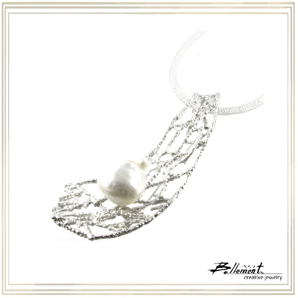 SV925 Pearl Brooch Pendant Necklace