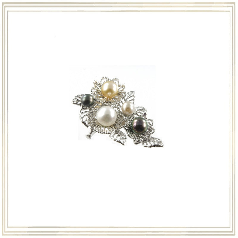 SV925 Pearl Brooch Pendant Necklace