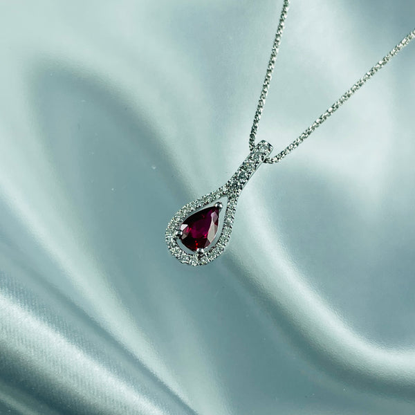 K18 WG Ruby Pendant 45cm