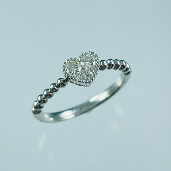 K18WG Diamond Ring 0.25